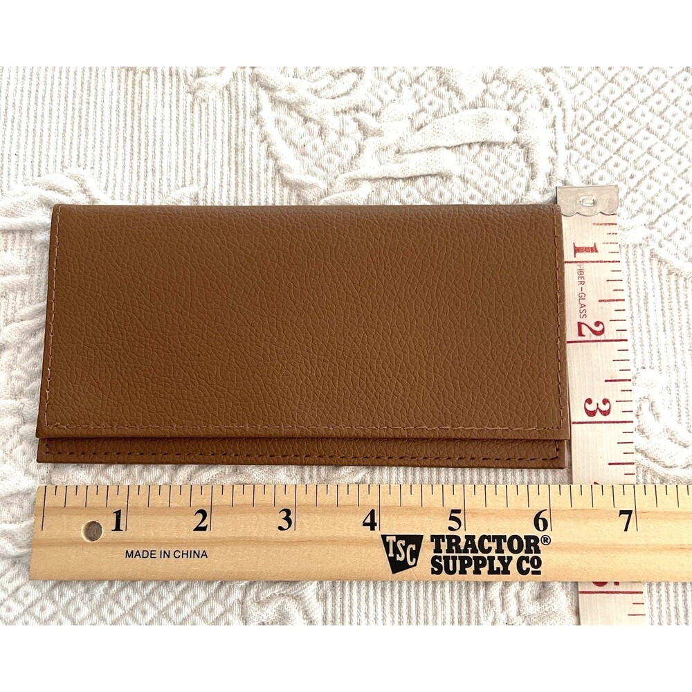 Stone Mountain Made With Love Checkbook Cover Tan Brown Pebbled Texture - Picture 1 of 9